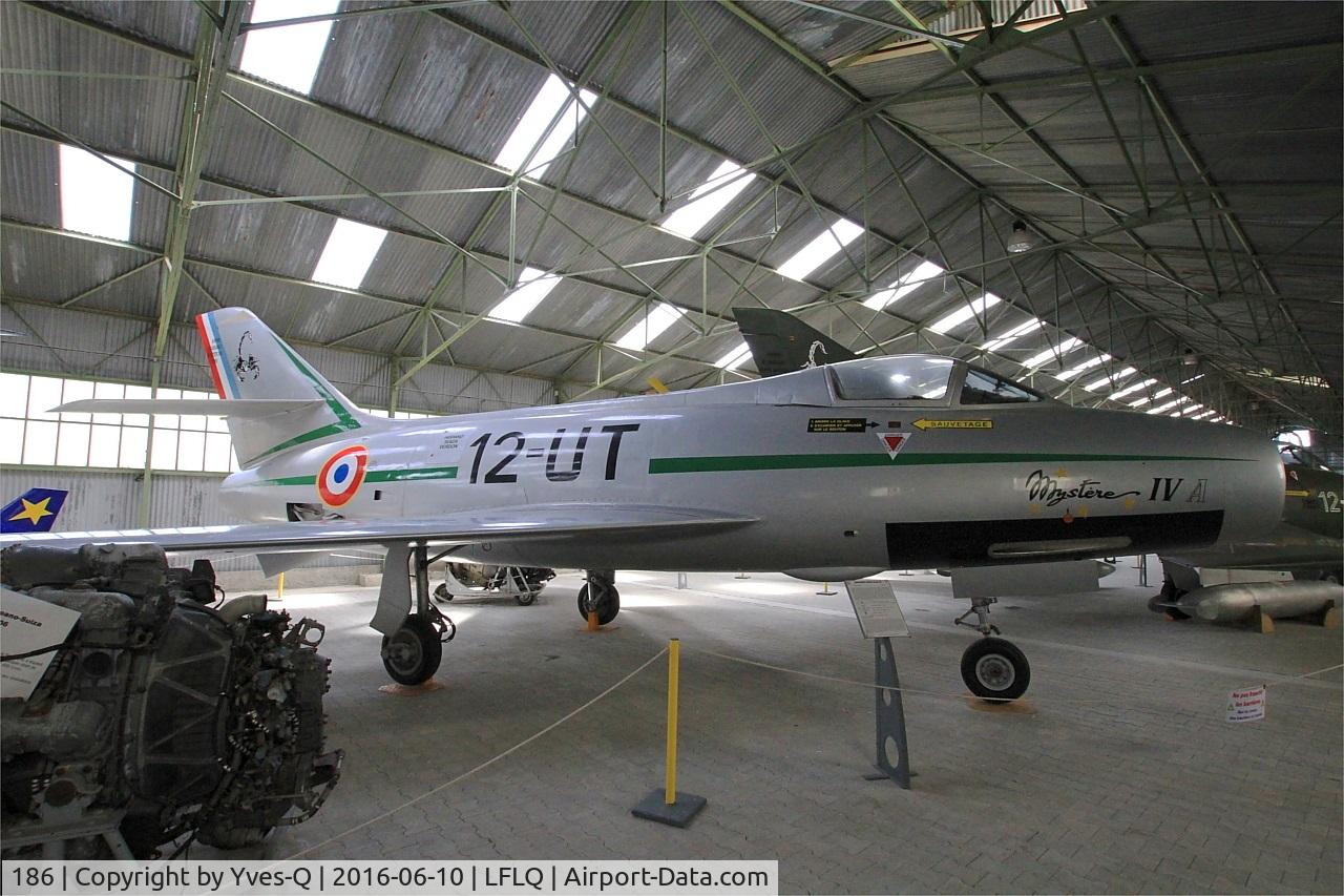 186, Dassault Mystere IVA C/N 186, Dassault Mystere IVA, Musée Européen de l'Aviation de Chasse at Montélimar-Ancône airfield (LFLQ)