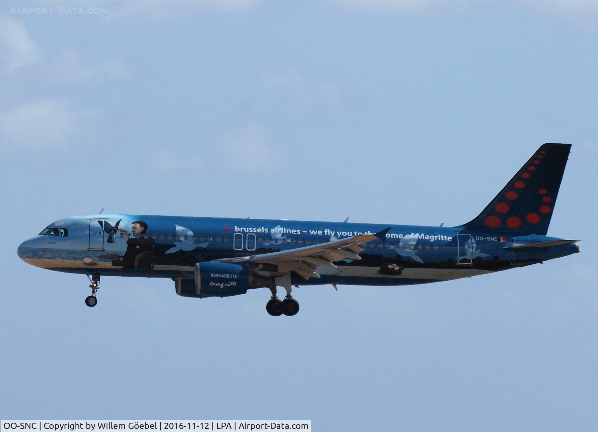 OO-SNC, 2002 Airbus A320-214 C/N 1797, Landing on Las Palmas
