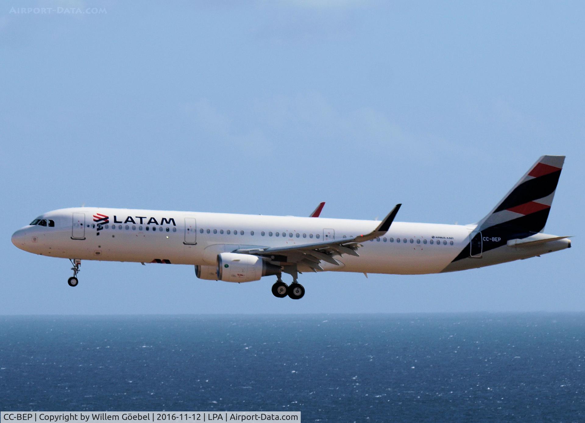 CC-BEP, 2016 Airbus A321-211 C/N 7379, Landing on Las Palmas
