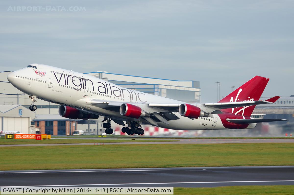 G-VAST, 1997 Boeing 747-41R C/N 28757, VS75	 to Orlando (MCO) gets airborne off 23R