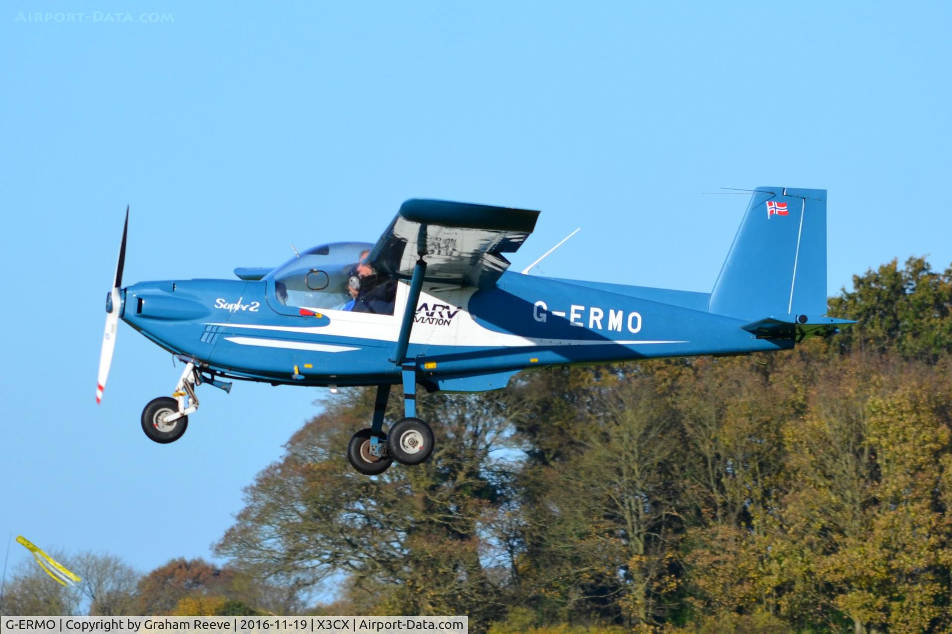 G-ERMO, 1986 ARV ARV1 Super 2 C/N 018, Departing from Northrepps.