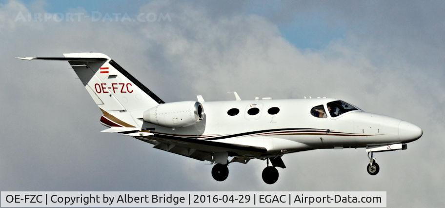 OE-FZC, 2009 Cessna 510 Citation Mustang Citation Mustang C/N 510-0196, About to land at Belfast City.