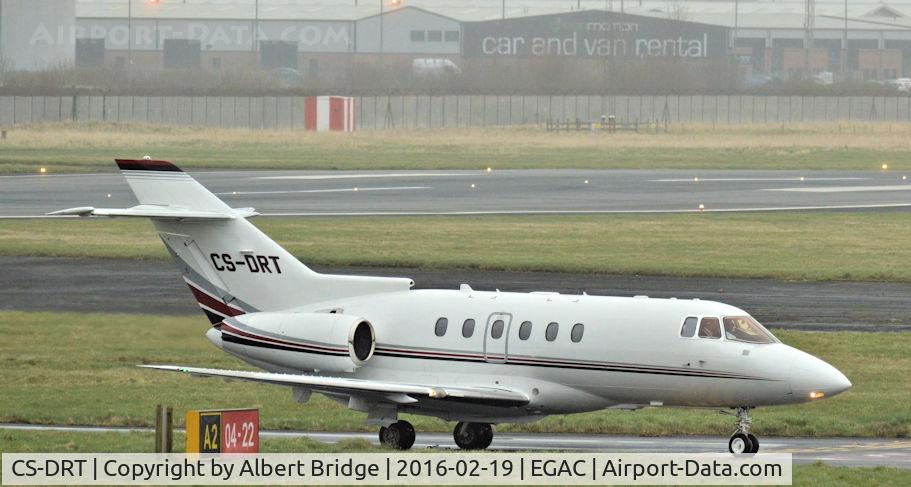 CS-DRT, 2006 Raytheon Hawker 800XP C/N 258802, Arriving at Belfast City on a dull and murky winter day.
