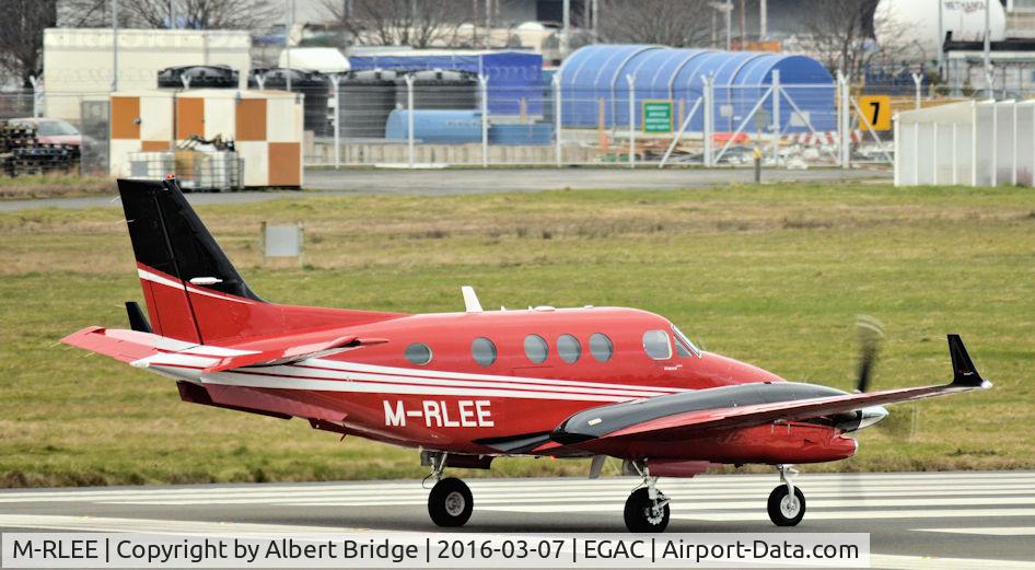 M-RLEE, 2008 Hawker Beechcraft C90GTI King Air C/N LJ-1913, Departing Belfast City.