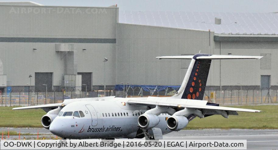 OO-DWK, 1999 British Aerospace Avro 146-RJ100 C/N E3360, Arriving Belfast City from Brussels.