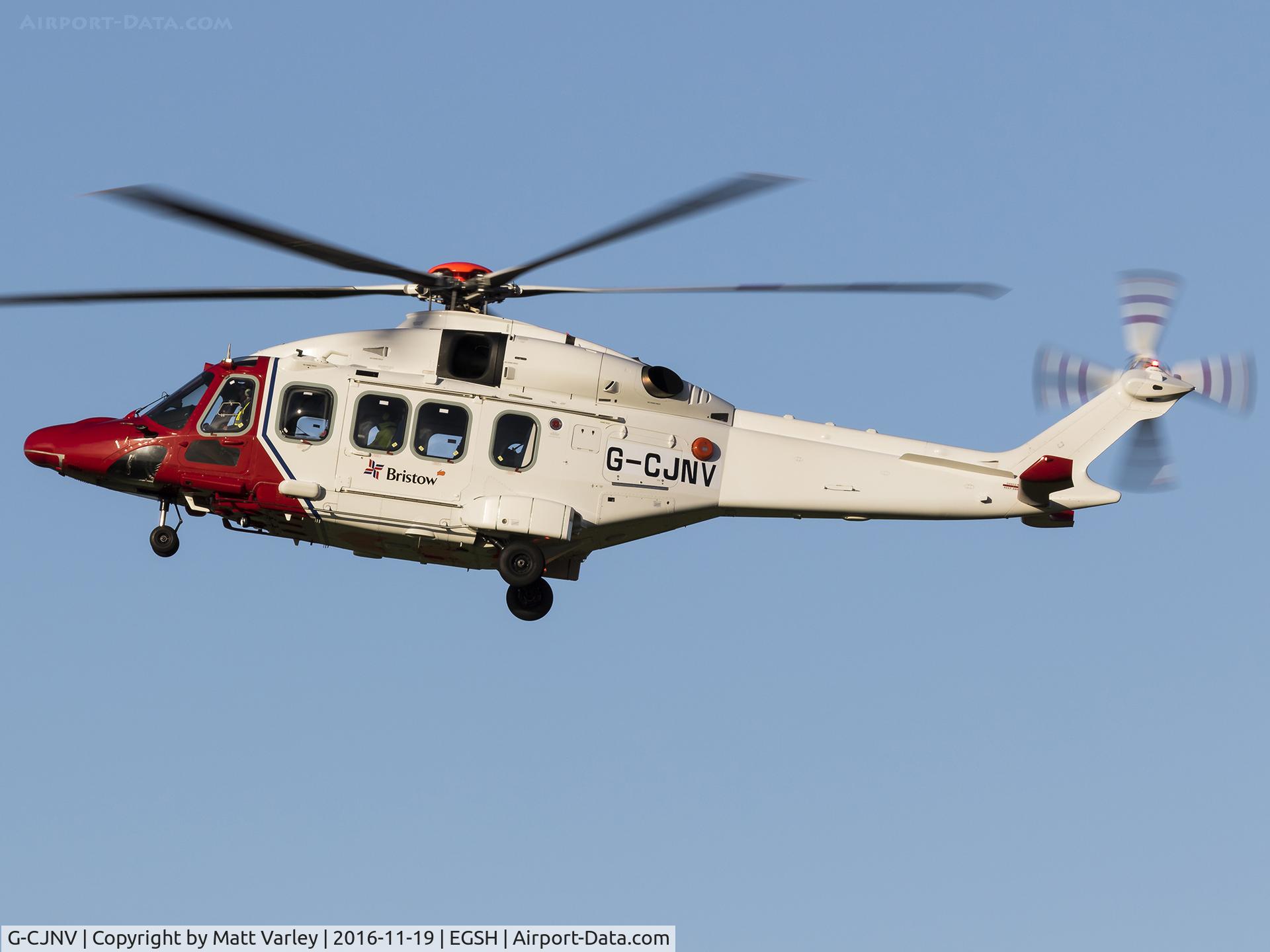 G-CJNV, 2014 AgustaWestland AW-189 C/N 92001, Landing RWY 27 @ NWI....