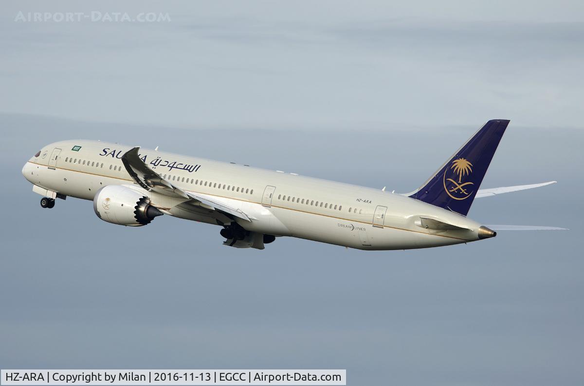 HZ-ARA, 2016 Boeing 787-9 Dreamliner C/N 41544, SV124 to Jeddah (JED) departs 23R