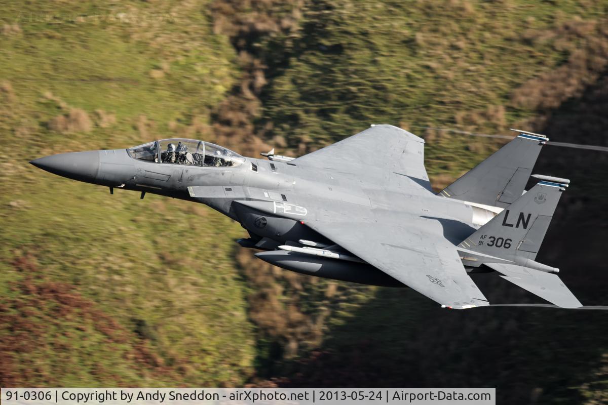 91-0306, 1991 McDonnell Douglas F-15E Strike Eagle C/N 1213/E171, F-15E Strike Eagle low level.