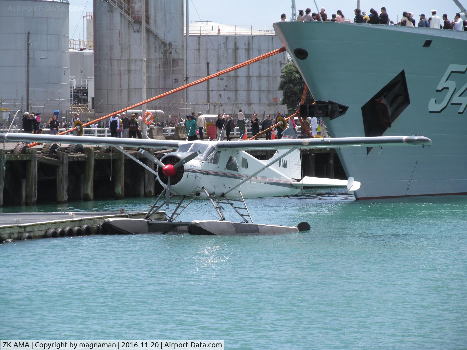 ZK-AMA, 1963 De Havilland Canada DHC-2 Beaver Mk.1 C/N 1477, on water in westhaven harbour - home base