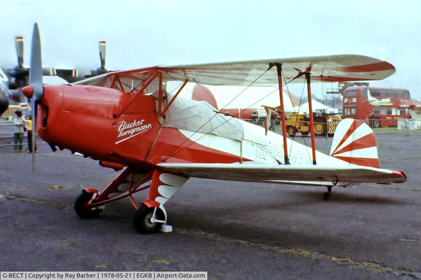 G-BECT, 1957 CASA 1-131E Srs 2000 Jungmann C/N 3974, G-BECT   CASA 1.131E Jungmann [3974] Biggin Hill~G 21/05/1978. From a slide.