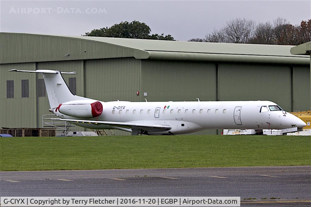 G-CIYX, 2002 Embraer ERJ-145LU (EMB-145LU) C/N 145601, 2002 Embraer EMB-145LR (ERJ-145LR), c/n: 145601 at Kemble - still with Mexican flag - ex XA-TLI with Aerolitoral