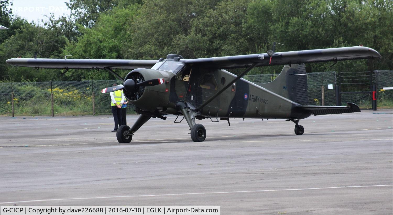 G-CICP, 1961 De Havilland Canada DHC-2 Beaver AL.1 C/N 1483, G CICP in XP820 Livery visiting the Blackbushe Air Day