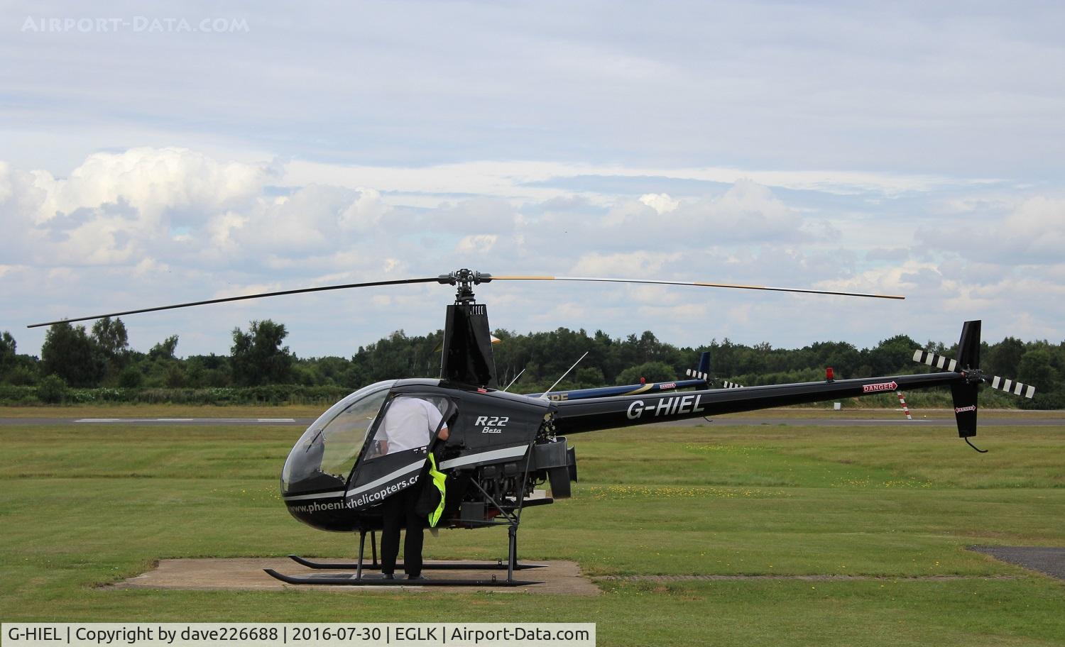 G-HIEL, 1989 Robinson R22 Beta C/N 1120, G HIEL Robinson R22 Beta of Phoenix Helicopters based at Blackbushe