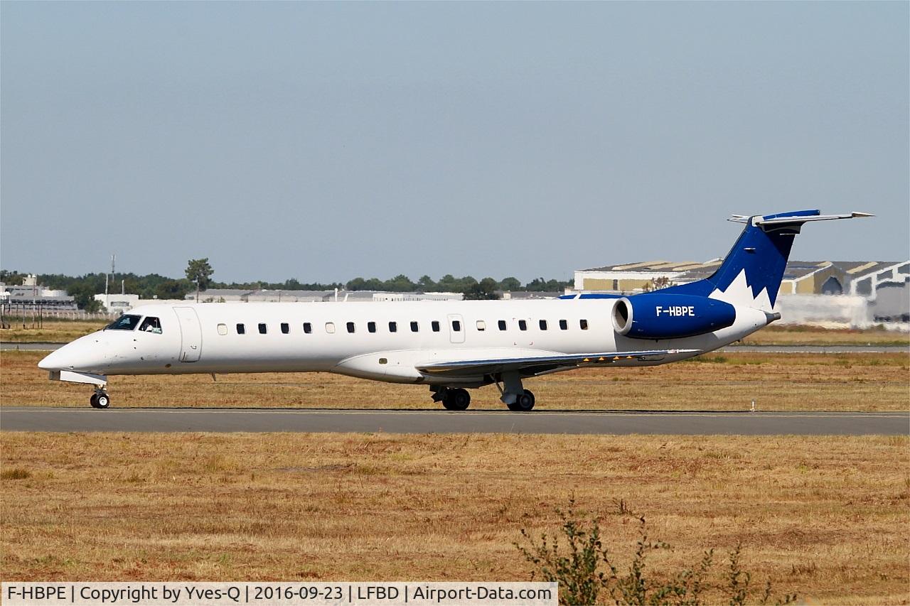 F-HBPE, 1998 Embraer ERJ-145LR (EMB-145LR) C/N 145106, Embraer EMB-145LR, Holding point Delta rwy 05, Bordeaux Mérignac airport (LFBD-BOD)