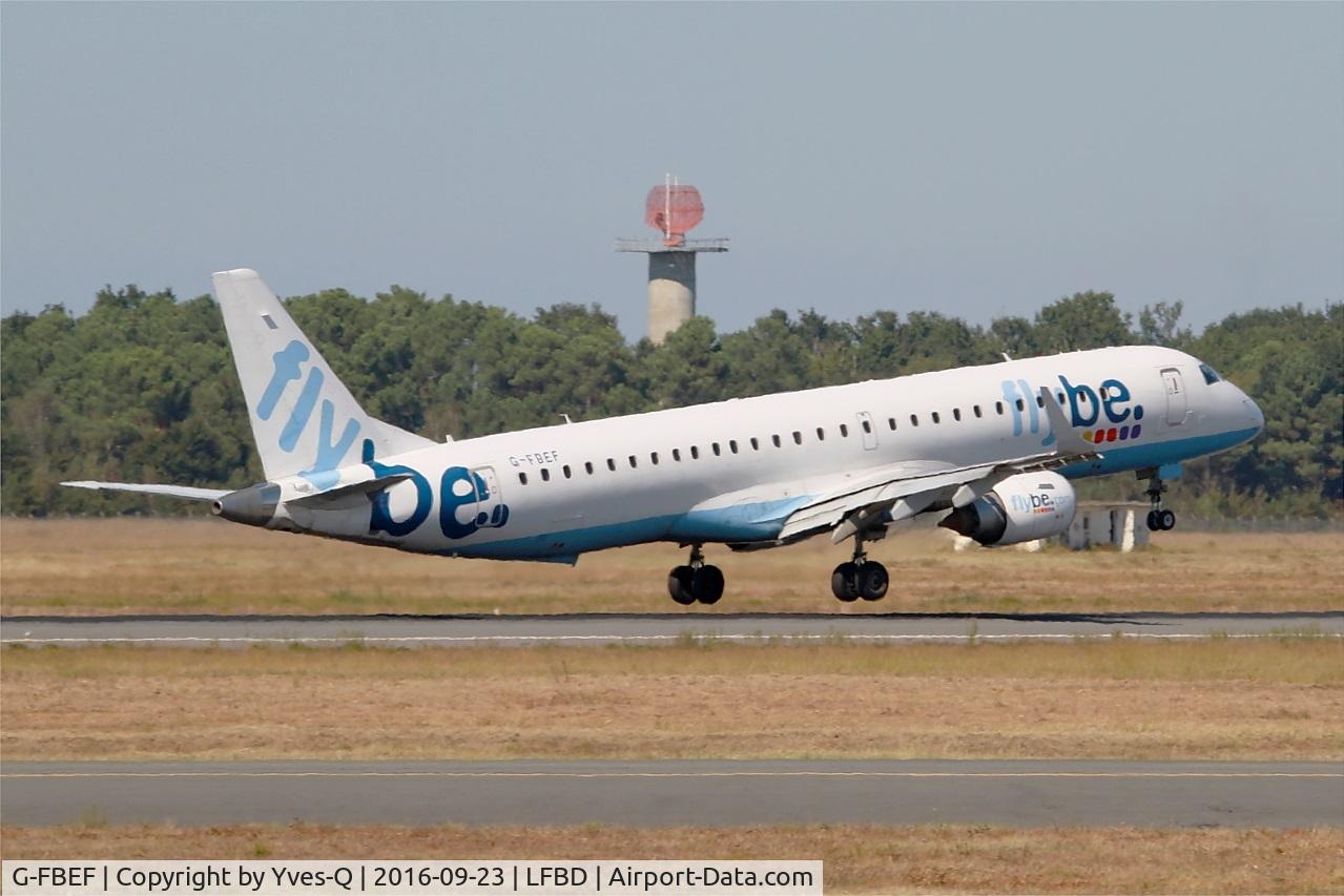 G-FBEF, 2007 Embraer 195LR (ERJ-190-200LR) C/N 19000104, Embraer ERJ-195LR, Landing rwy 05, Bordeaux Mérignac airport (LFBD-BOD)
