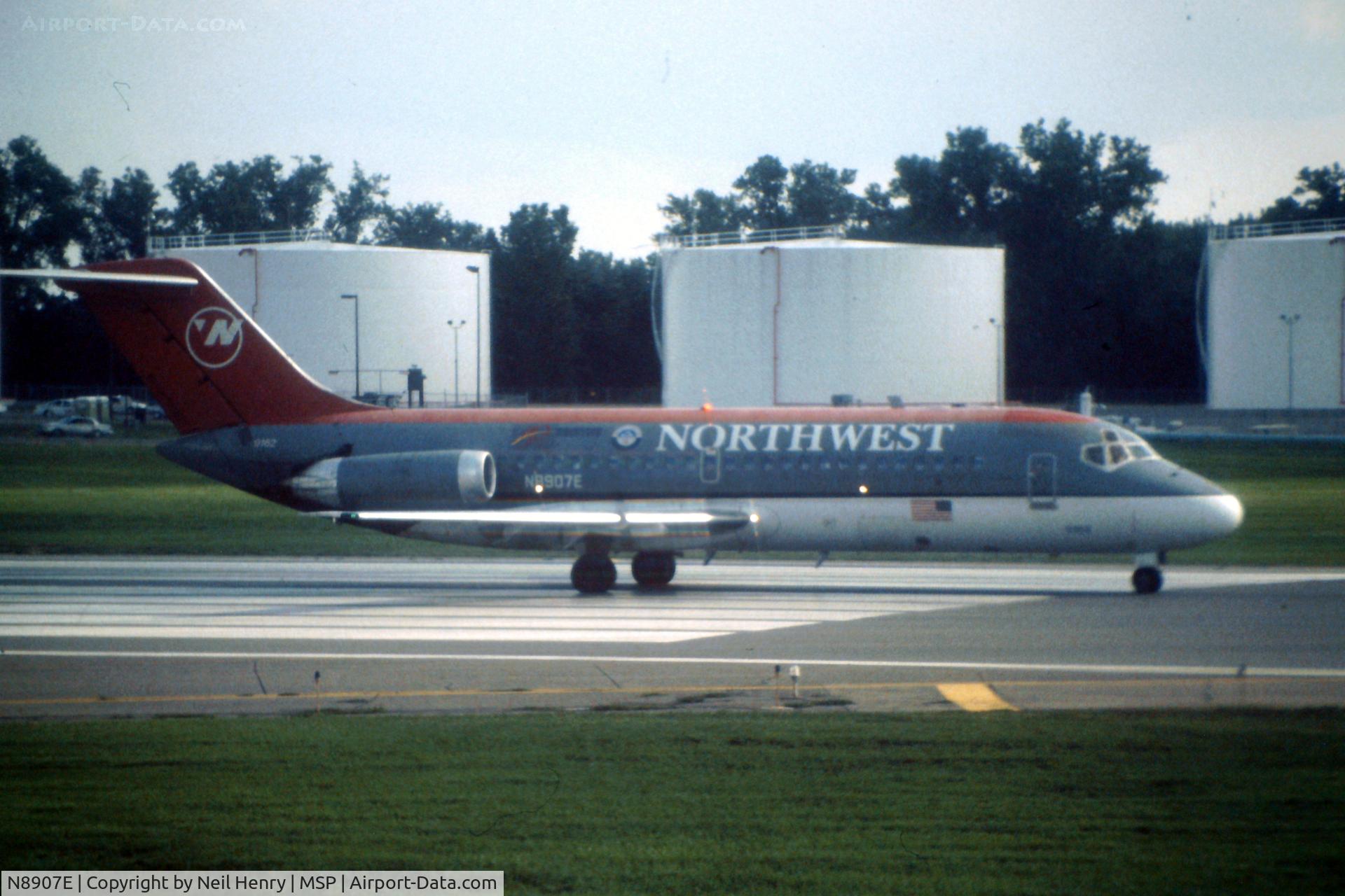 N8907E, 1966 Douglas DC-9-14 C/N 45748, Scanned from original slide - taken from Departure area at MSP in early September 1996