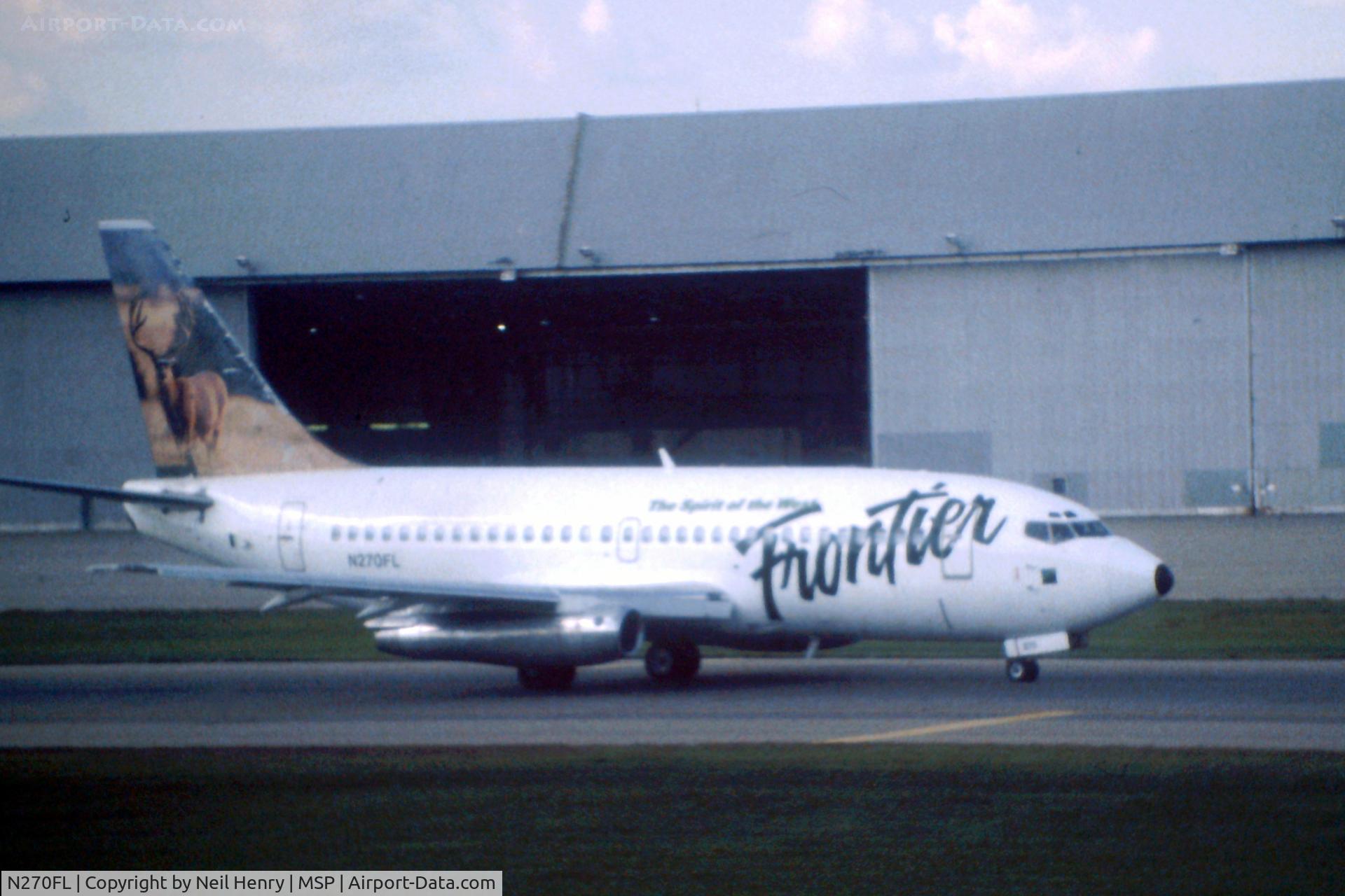 N270FL, 1981 Boeing 737-2L9 C/N 22733, Scanned from original slide taken from departure area at MSP in early September 1996