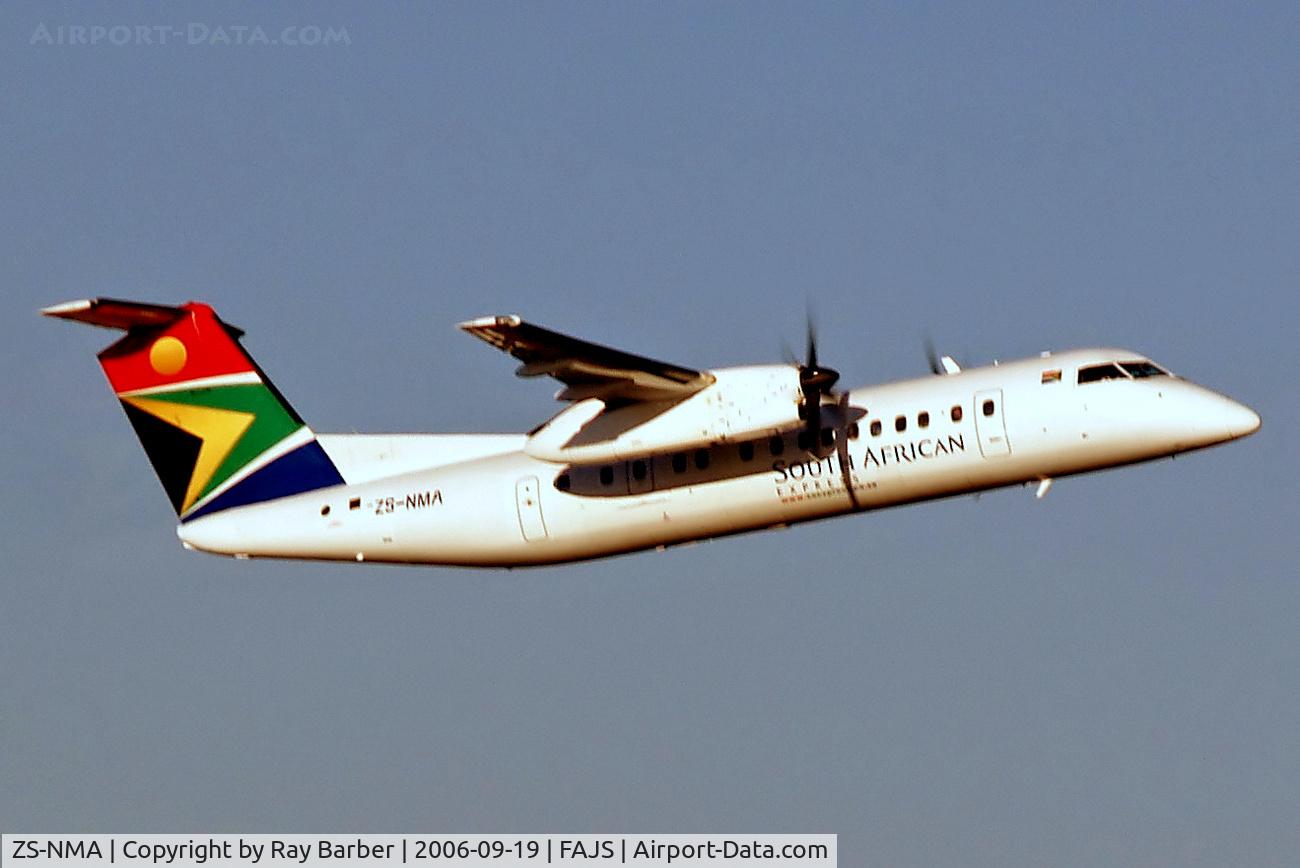 ZS-NMA, 1994 De Havilland Canada DHC-8-311 Dash 8 C/N 358, De Havilland Canada DHC-8-311 Dash 8 [358] (South African Express) Johannesburg Int~ZS 19/09/2006. Taken through the glass of the terminal.