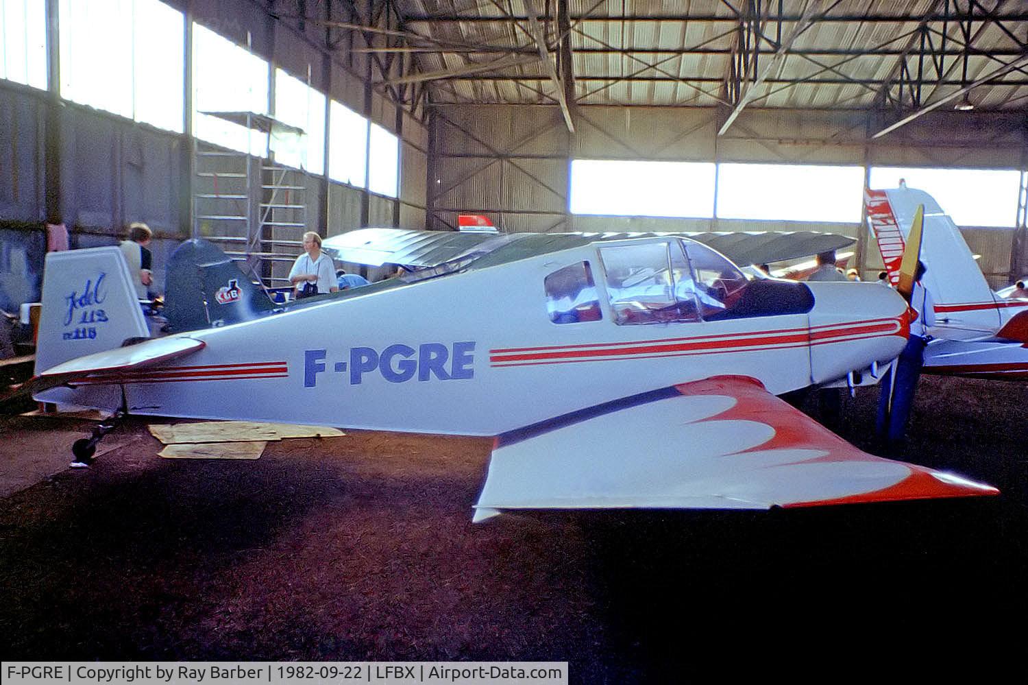 F-PGRE, Jodel D-112 C/N 115, Jodel D.112 [115] Perigueux-Bassillac~F 22/09/1982. From a slide.
