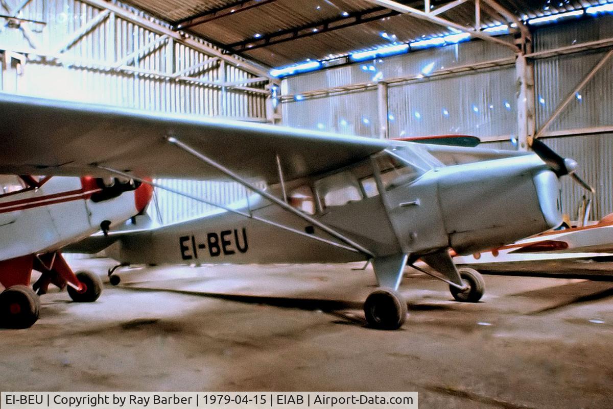 EI-BEU, 1946 Auster J-4 Archer C/N 2069, Auster J/4 Archer [2069] Abbeyshrule~EI 15/04/1979. From a slide. Taken in a hangar that had seen better days.