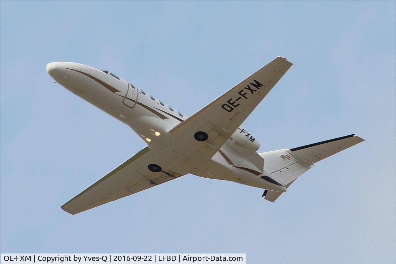 OE-FXM, 2007 Cessna 525A CitationJet CJ2+ C/N 525A-0341, Cessna 525A CitationJet CJ2+, Take off rwy 23, Bordeaux Mérignac airport (LFBD-BOD)