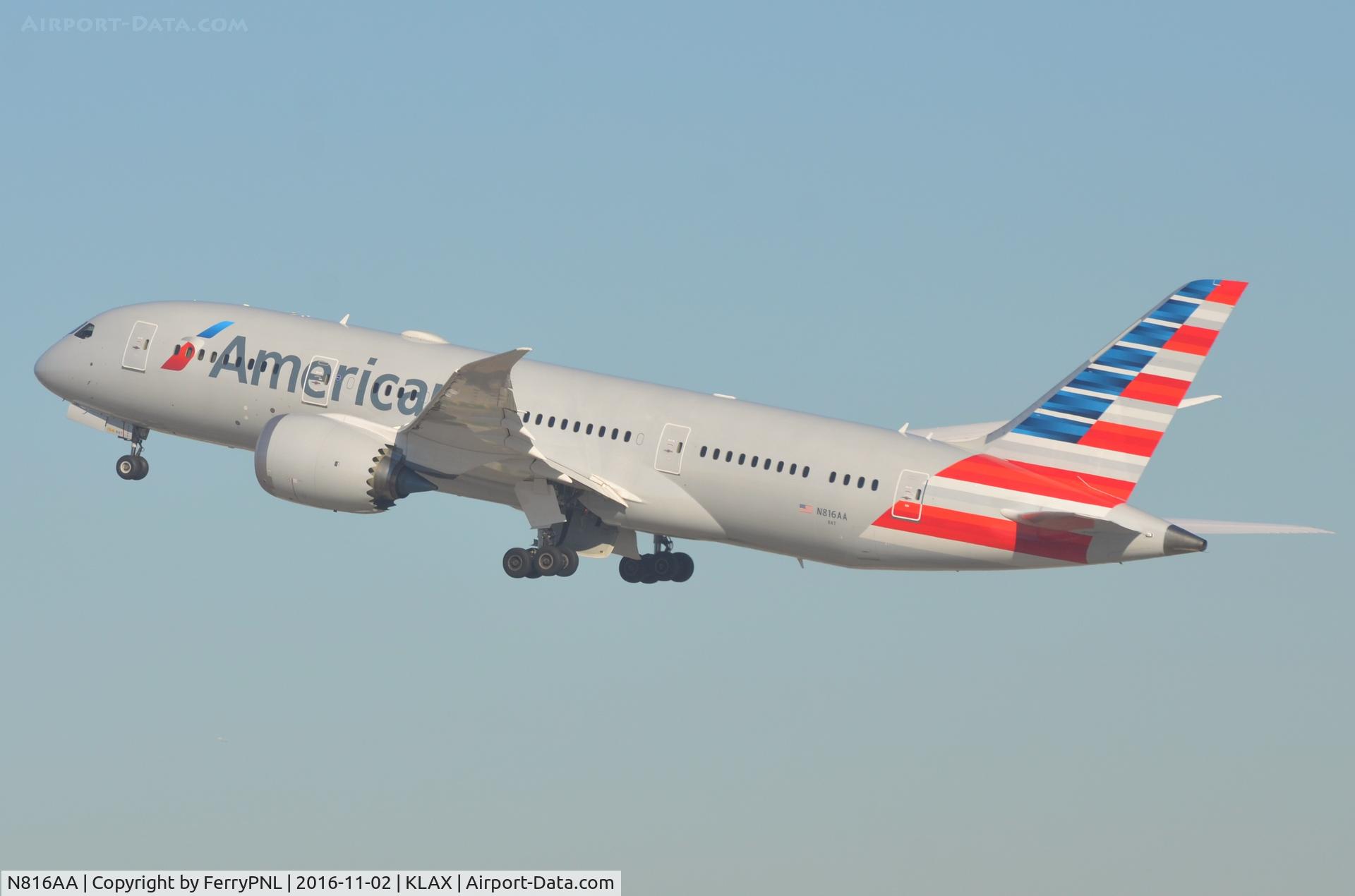 N816AA, 2016 Boeing 787-8 Dreamliner Dreamliner C/N 40634, American B788 taking-off.