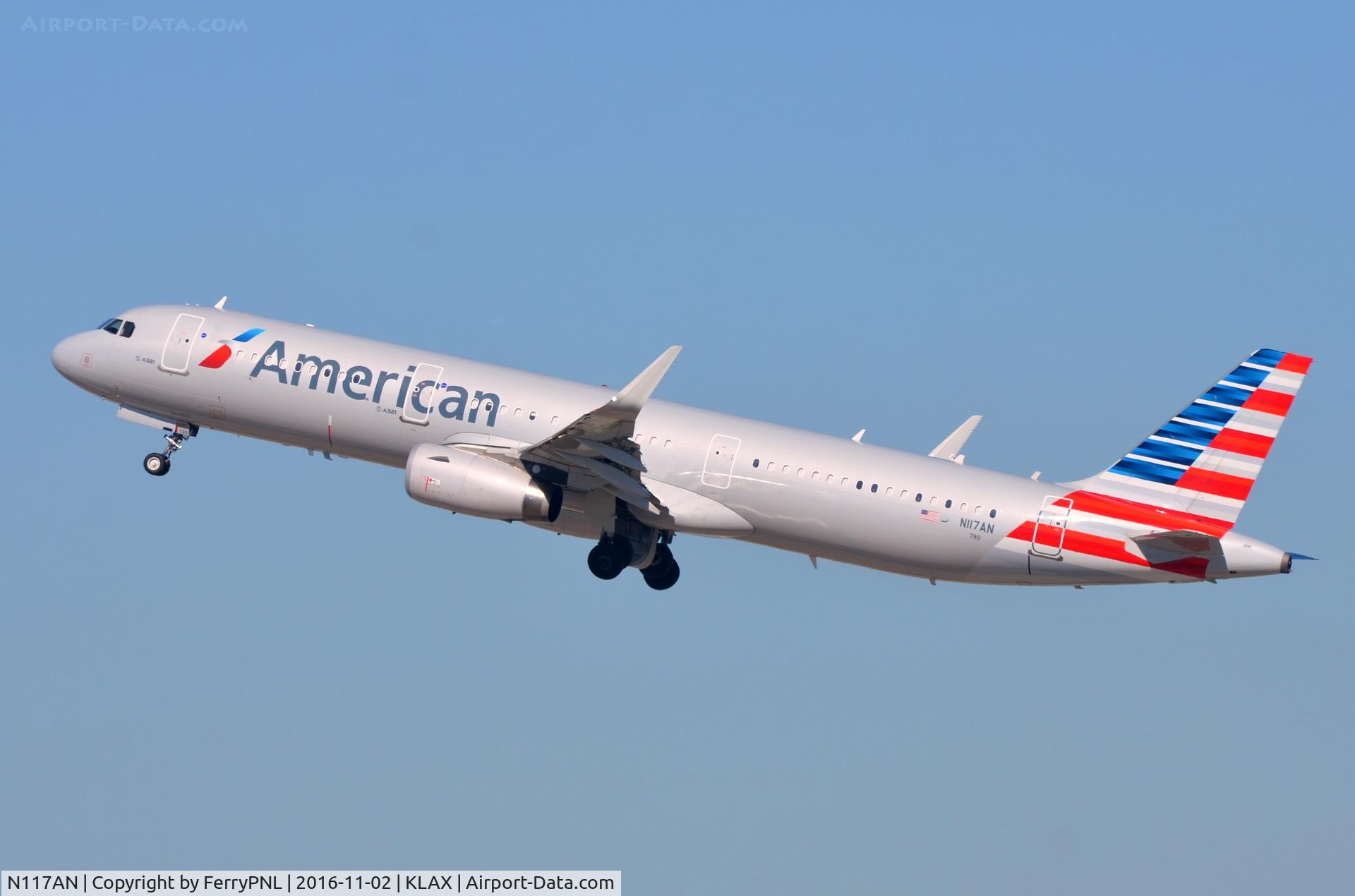 N117AN, 2014 Airbus A321-231 C/N 6094, American A321 taking-off.