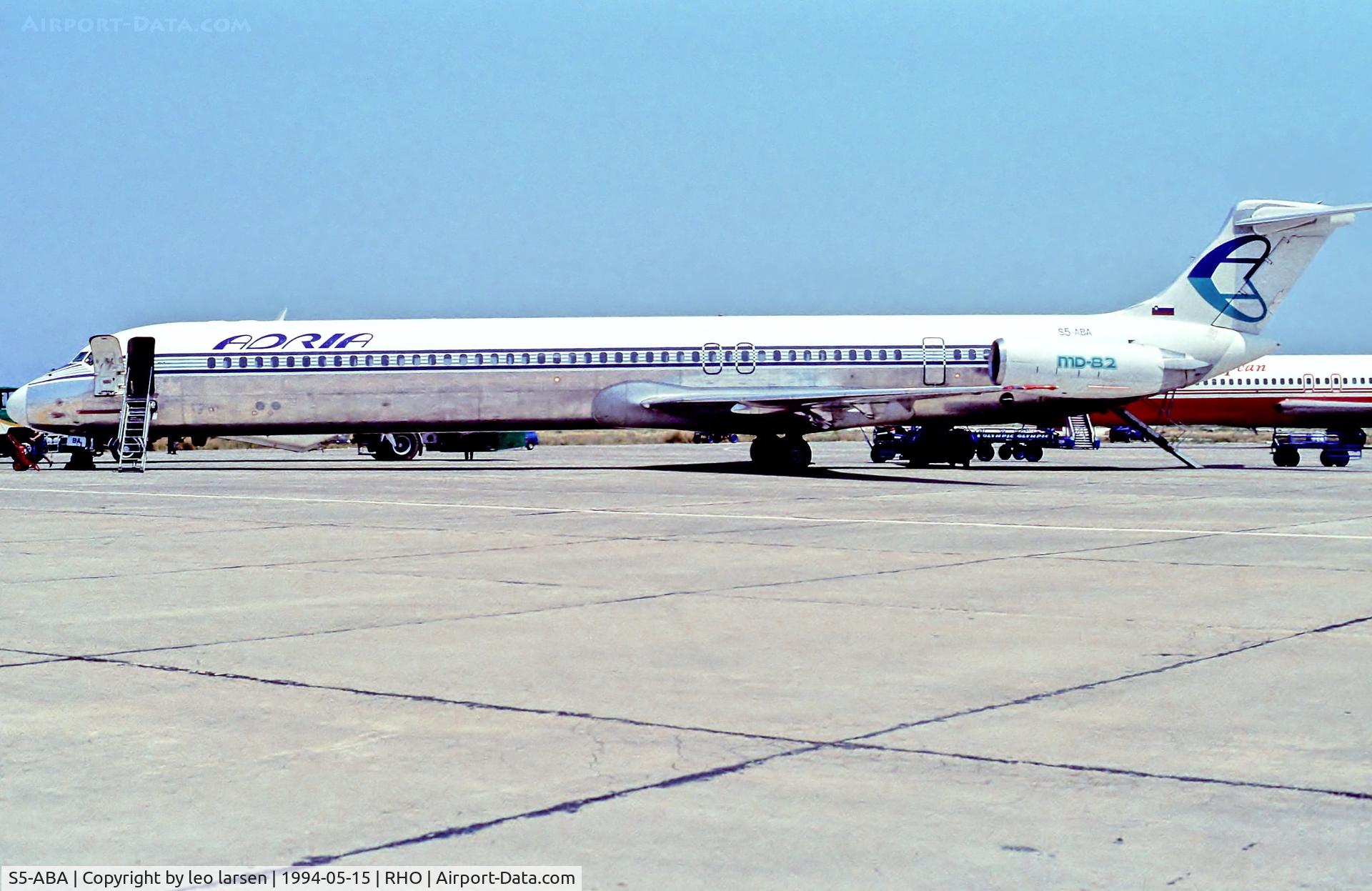 S5-ABA, 1981 McDonnell Douglas MD-82 (DC-9-82) C/N 48048, Rhodos 15.5.94