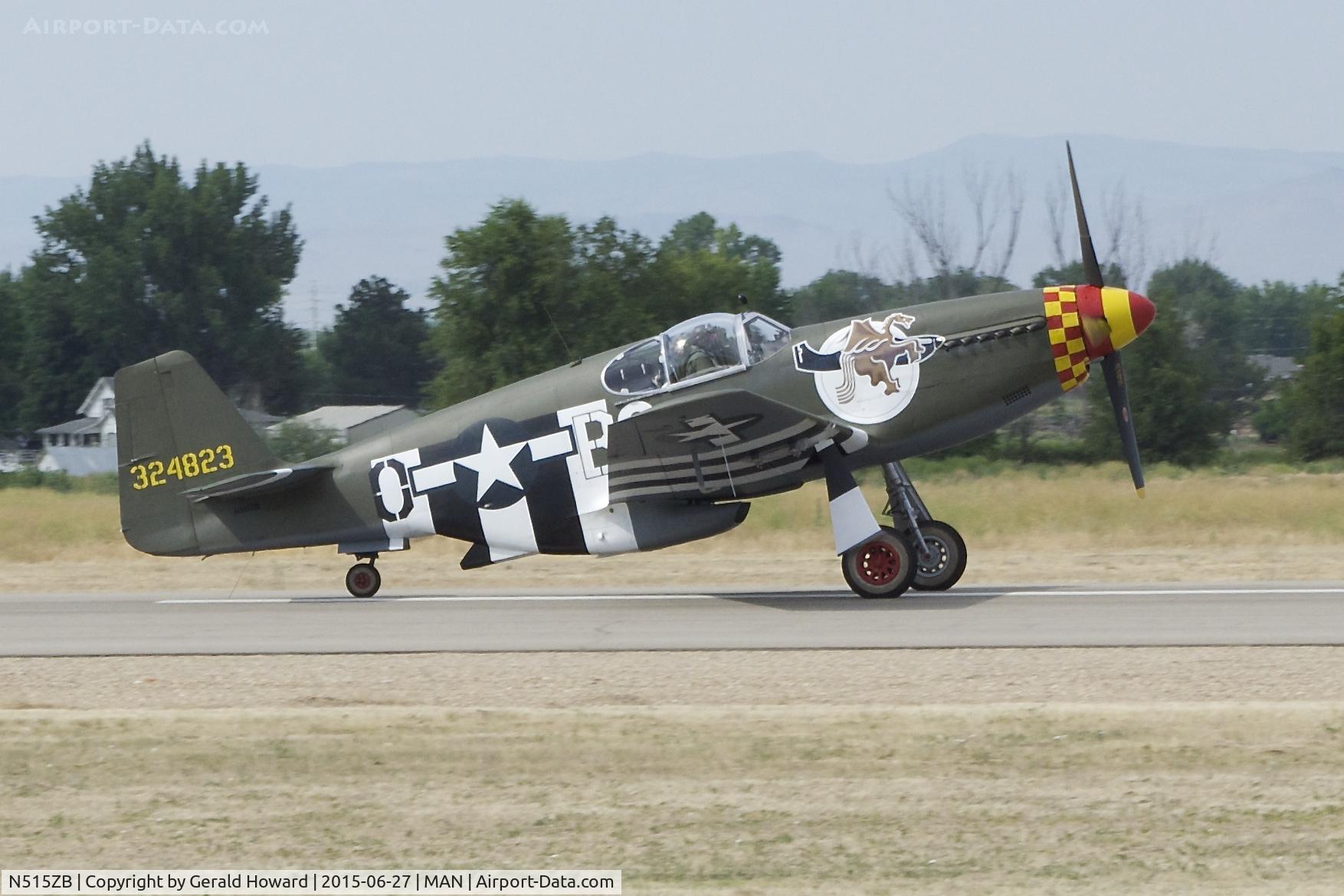 N515ZB, 1944 North American P-51B Mustang C/N 104-25866, Landing roll out on RWY 29.