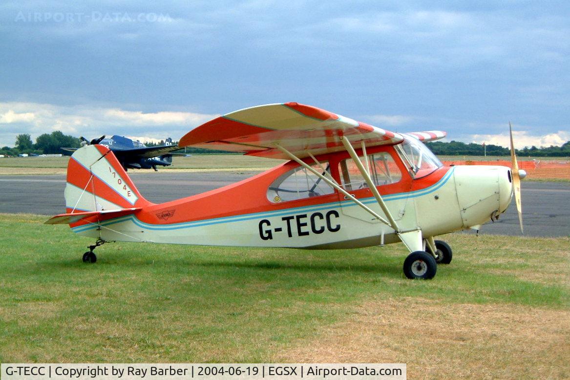 G-TECC, 1946 Aeronca 7AC Champion C/N 7AC-5269, G-TECC   Aeronca 7AC Champion [7AC-5269] North Weald~G 19/06/2004. Also wears former identity of N1704E,