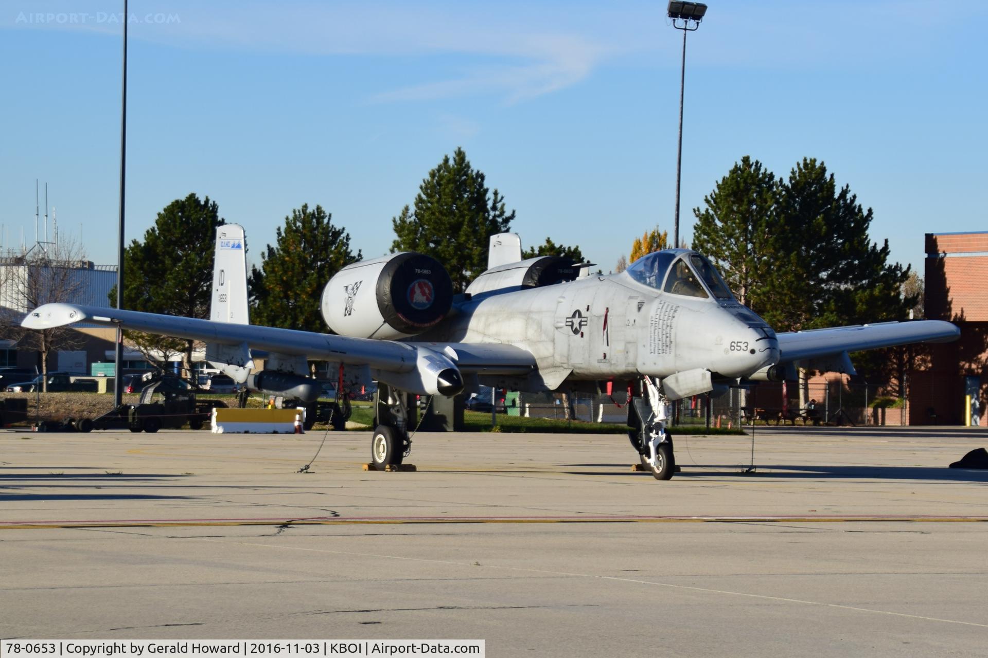 78-0653, 1978 Fairchild Republic A-10C Thunderbolt II C/N A10-0273, Parked on Air Guard ramp. Still dirty from 6 month deployment 190th Fighter Sq., 124th Fighter Wing, Idaho ANG.