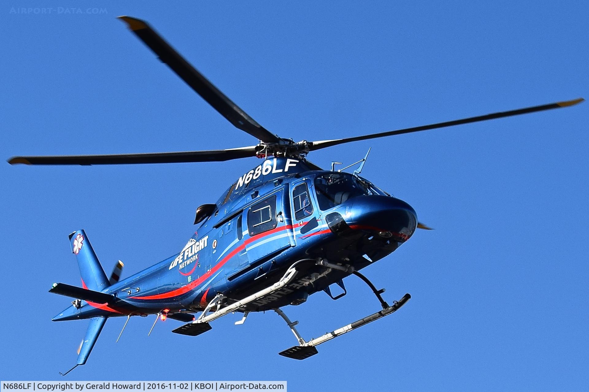 N686LF, 2015 AgustaWestland AW-119 MkII Koala C/N 14832, Departing KBOI.
