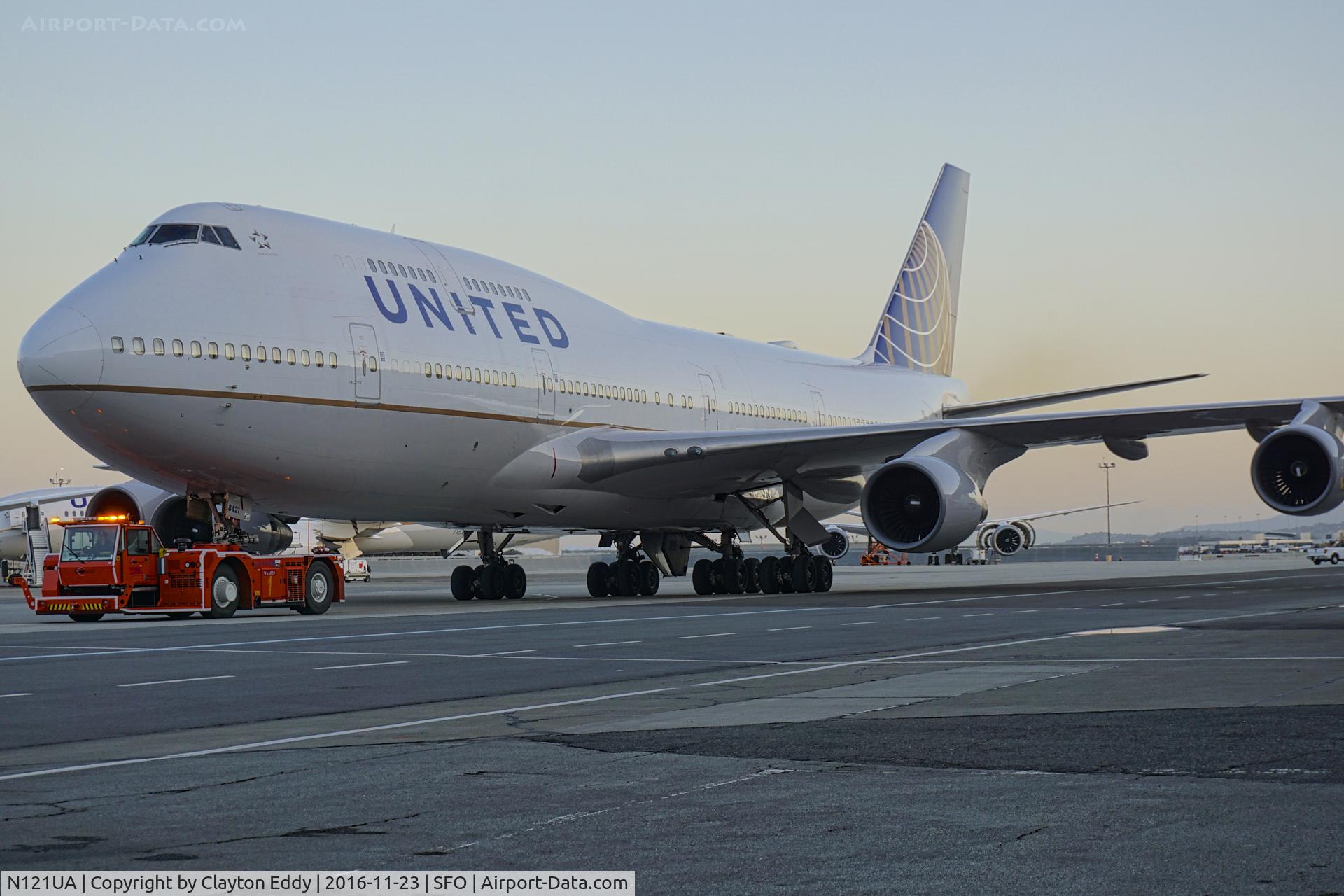 N121UA, 1999 Boeing 747-422 C/N 29167, Ex-United Airlines Star Alliance 747. SFO. 2016.