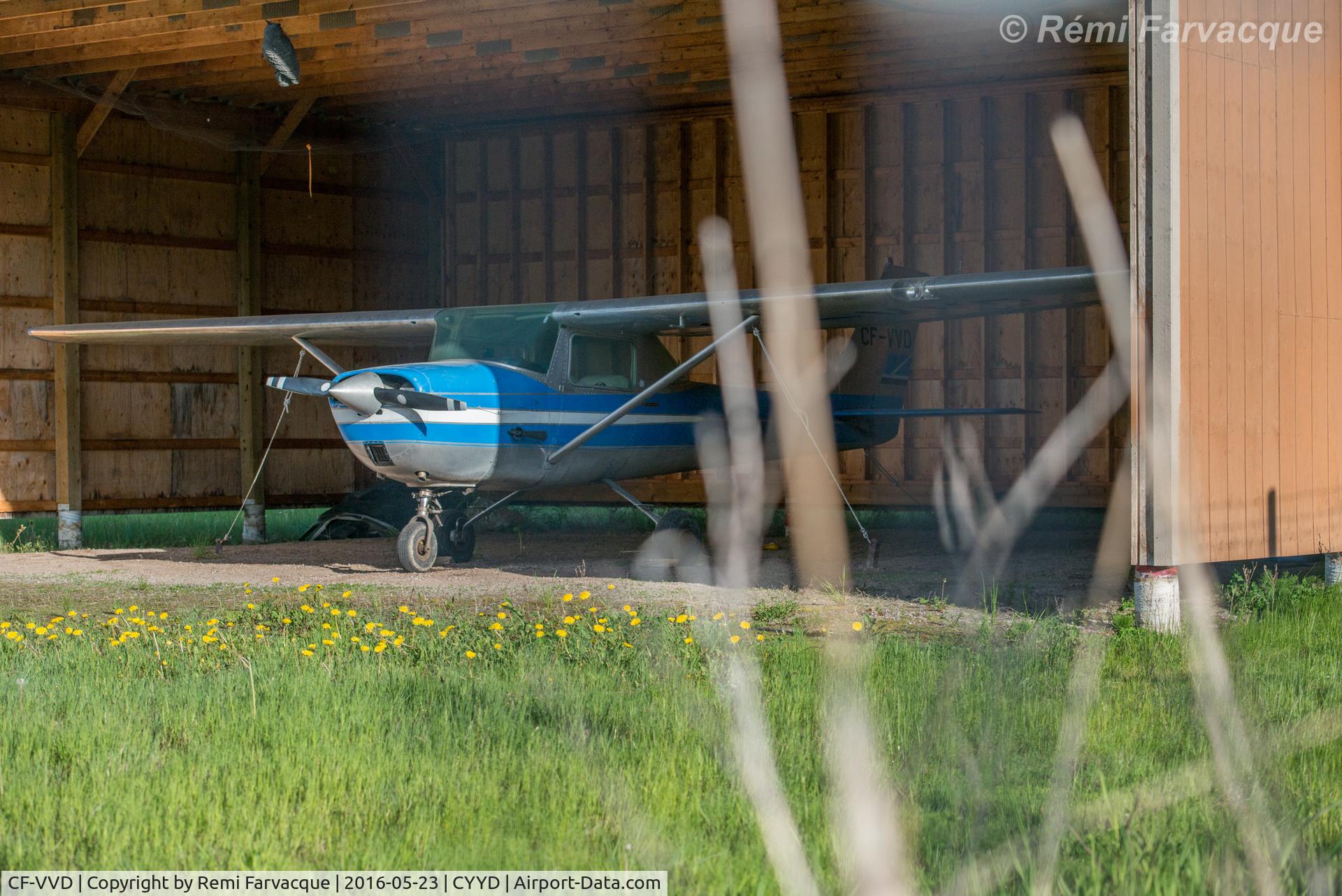 CF-VVD, 1967 Cessna 150G C/N 15066067, In private hangar, east side of airport.