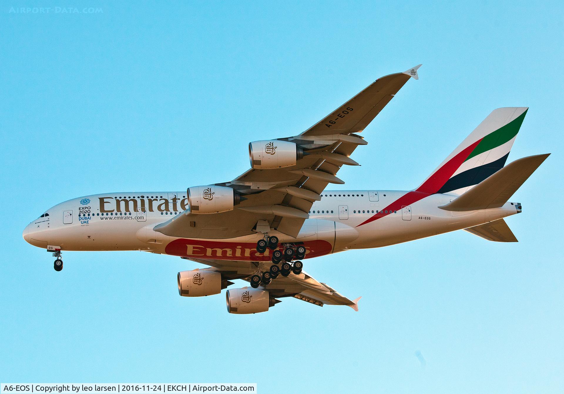 A6-EOS, 2015 Airbus A380-861 C/N 203, Copenhagen 24.11.16
