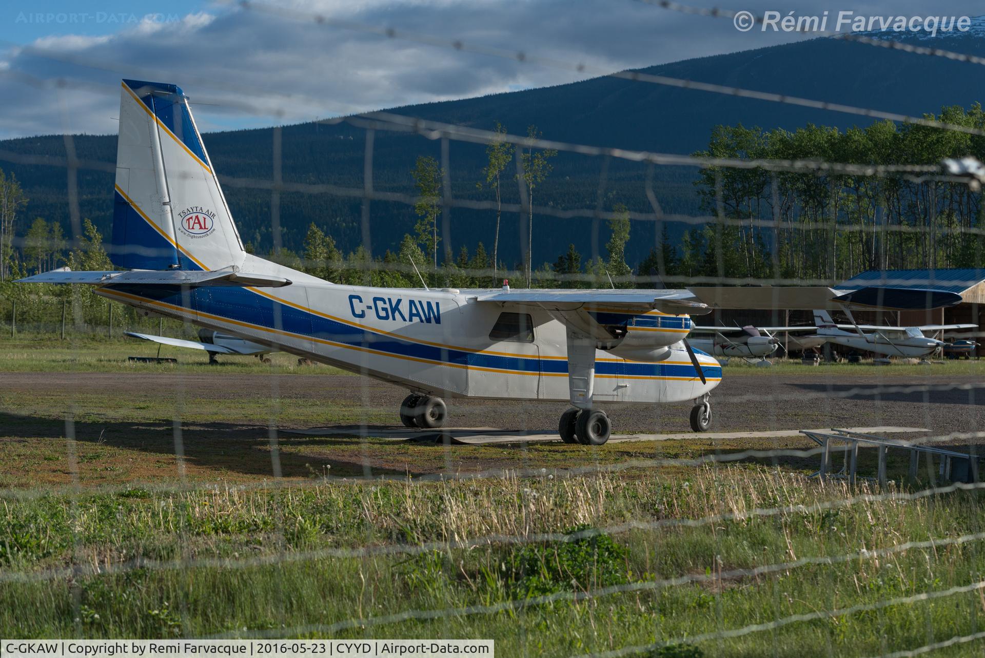 C-GKAW, 1969 Britten-Norman BN-2A-8 Islander C/N 128, Parked by Tsayta Air office.