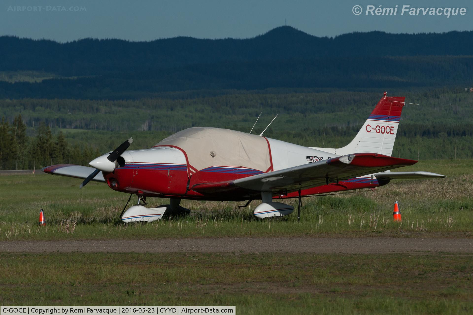 C-GOCE, 1974 Piper PA-28-140 C/N 28-7425300, Parked east side of airport. Private hangars area.