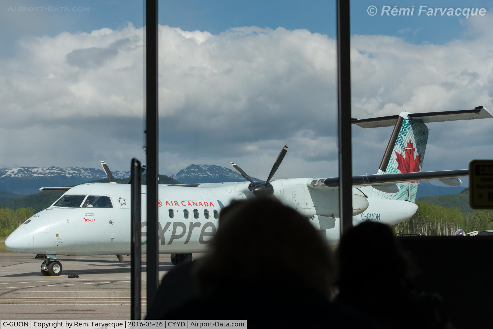 C-GUON, 1989 De Havilland Canada DHC-8-301 Dash 8 C/N 143, View from departure lounge.