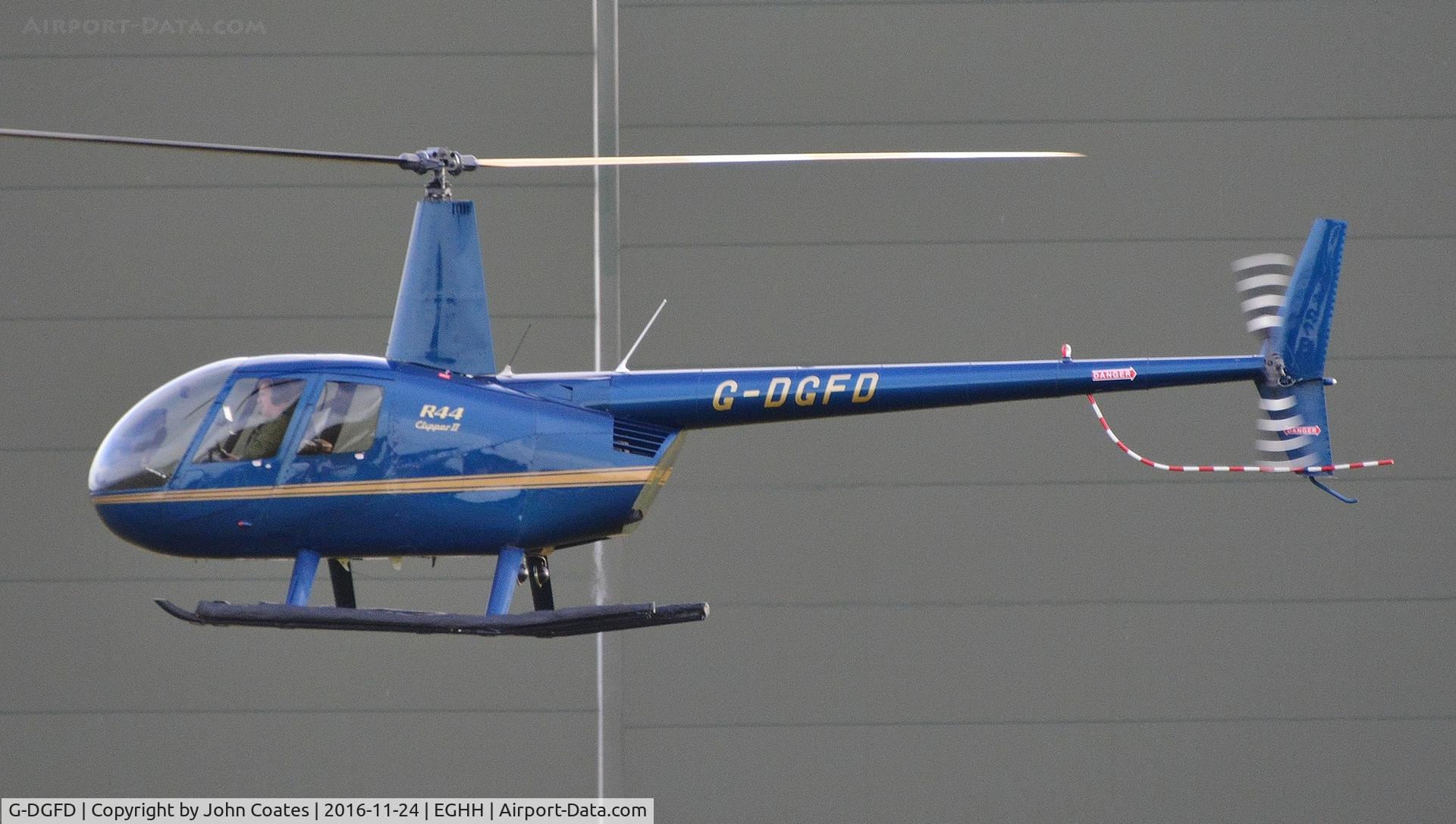 G-DGFD, 2010 Robinson R44 Clipper II C/N 13027, Arriving at Bliss Avn.