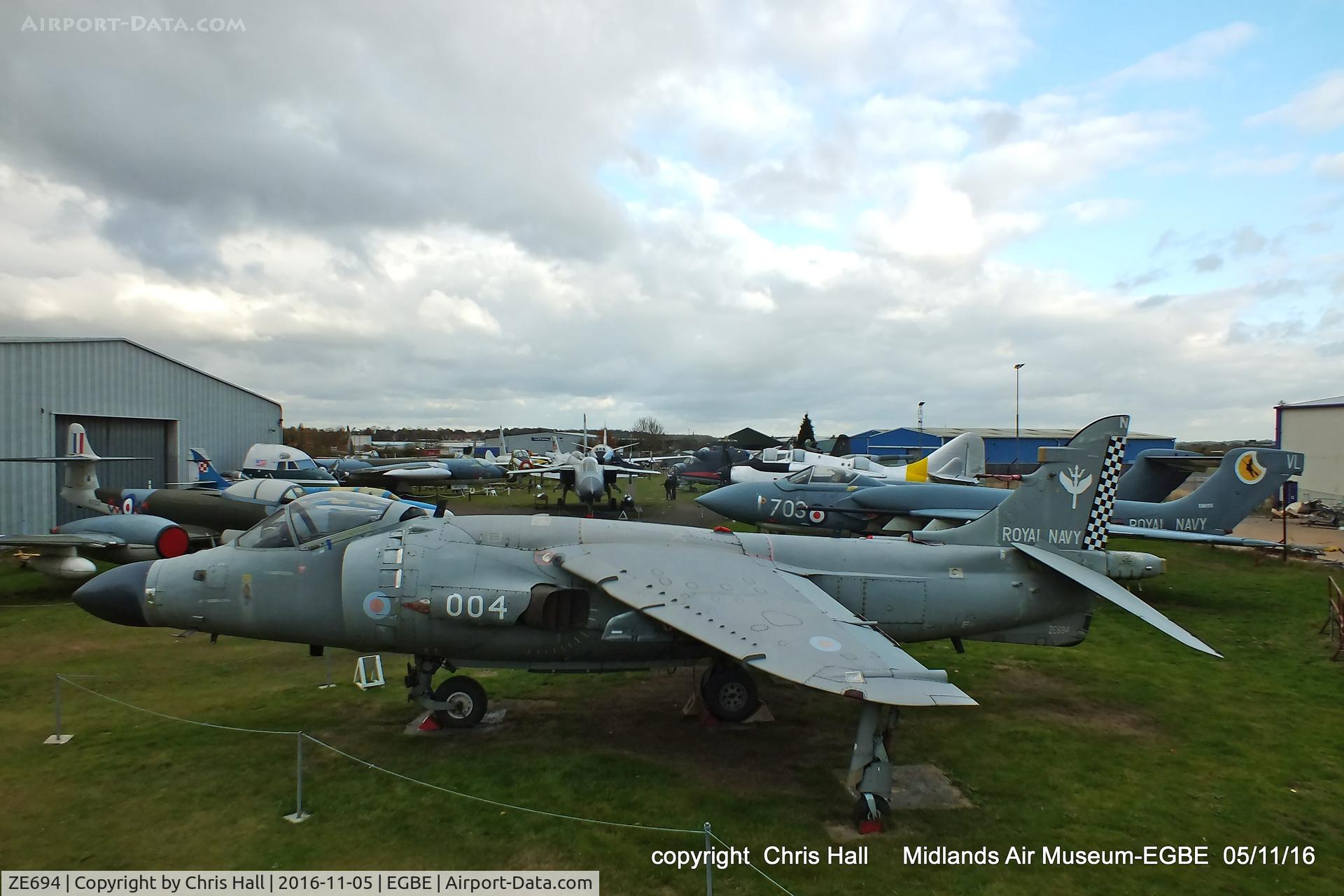 ZE694, 1988 British Aerospace Sea Harrier F/A.2 C/N B53/P28, preserved at the Midland Air Museum