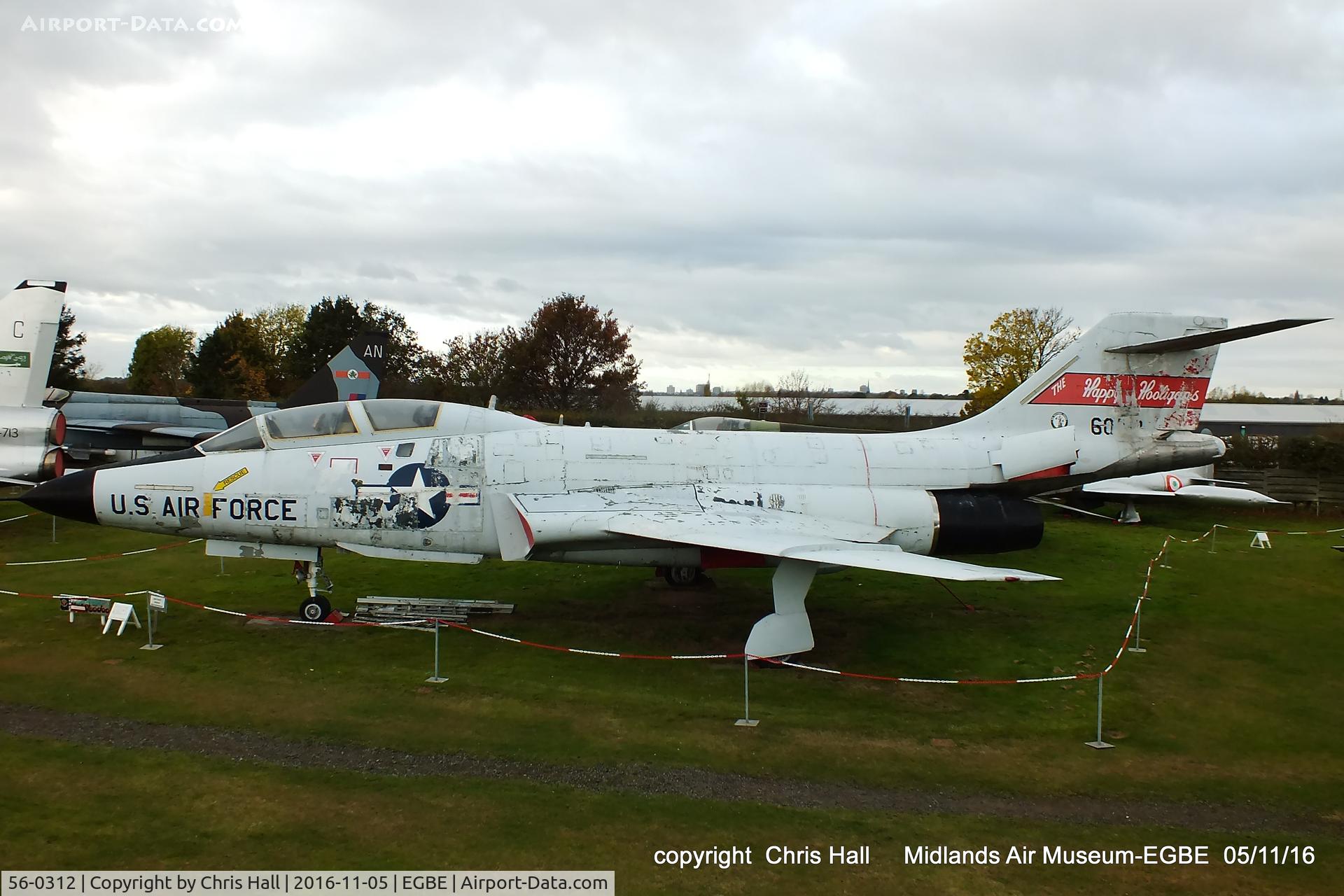 56-0312, 1956 McDonnell F-101B Voodoo C/N 408, preserved at the Midland Air Museum