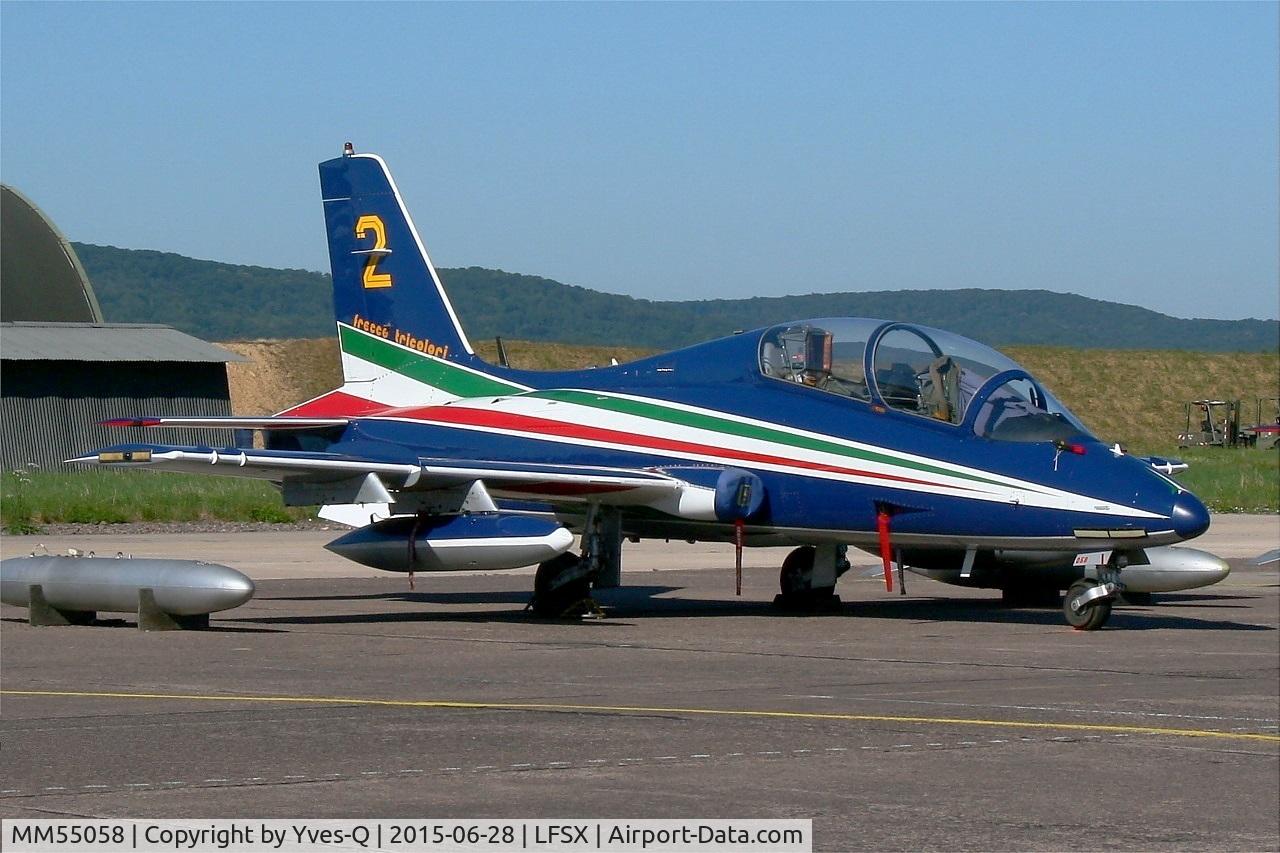 MM55058, Aermacchi MB-339PAN C/N 6852/190/AA087, Italian Air Force Aermacchi MB-339PAN, N°2 of Frecce Tricolori Aerobatic Team 2015, Luxeuil-Saint Sauveur Air Base 116 (LFSX) Open day 2015