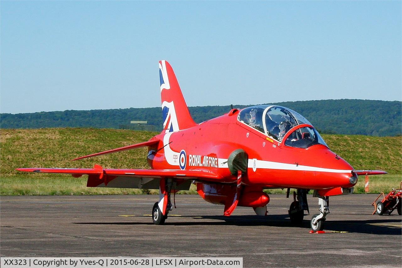 XX323, 1980 Hawker Siddeley Hawk T.1 C/N 167/312148, Royal Air Force Red Arrows Hawker Siddeley Hawk T.1A, Luxeuil-Saint Sauveur Air Base 116 (LFSX) Open day 2015