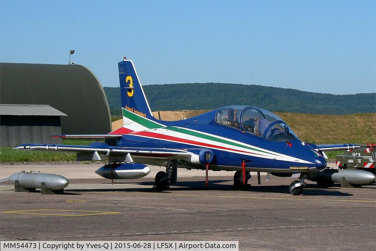 MM54473, Aermacchi MB-339PAN C/N 6668/058/AD002, Italian Air Force Aermacchi MB-339PAN, N°3 of Frecce Tricolori Aerobatic Team 2015, Luxeuil-Saint Sauveur Air Base 116 (LFSX) Open day 2015