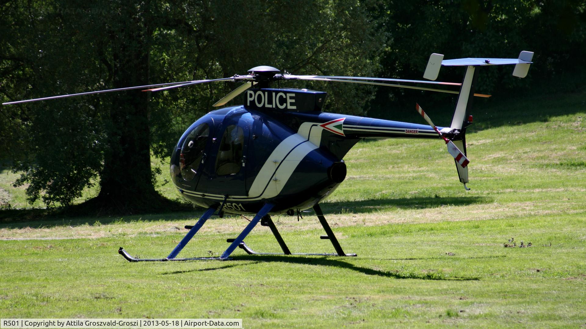 R501, 1989 McDonnell Douglas MD-500E (369E) C/N 0367E, Police officers' school open day. Csopak, Hungary.