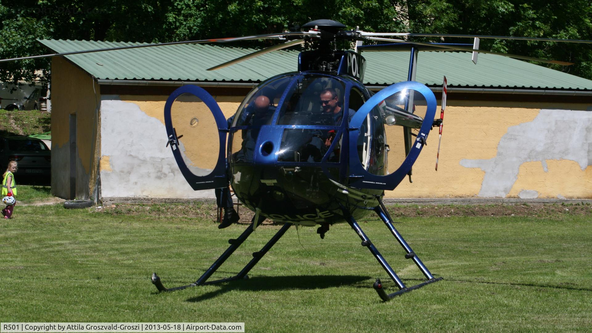 R501, 1989 McDonnell Douglas MD-500E (369E) C/N 0367E, Police officers' school open day. Csopak, Hungary.