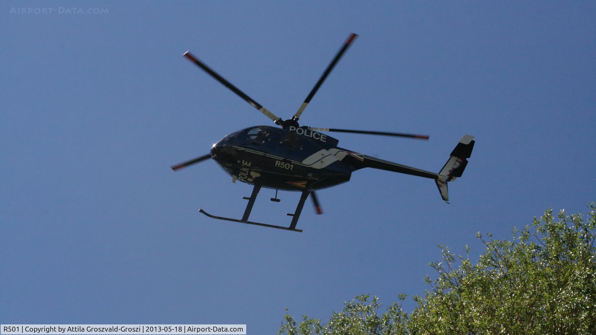 R501, 1989 McDonnell Douglas MD-500E (369E) C/N 0367E, Police officers' school open day. Csopak, Hungary.