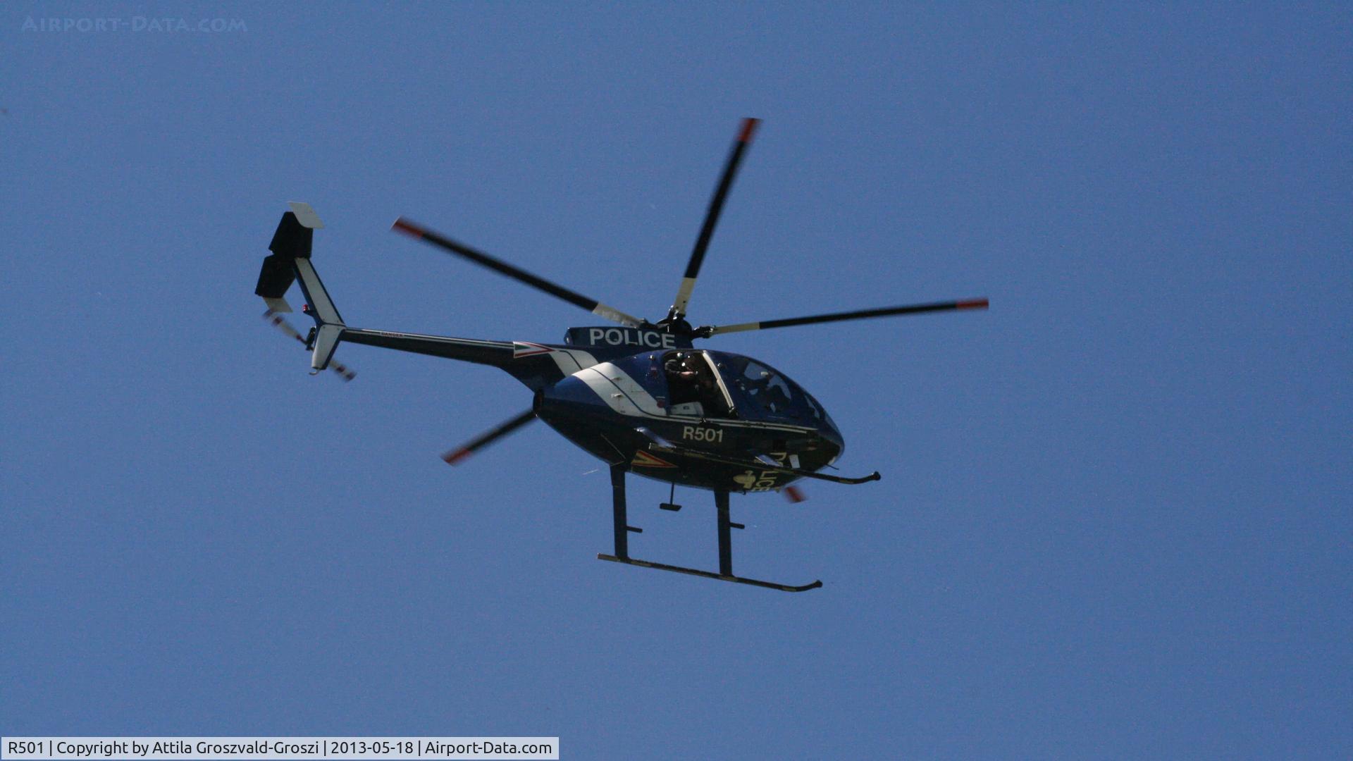 R501, 1989 McDonnell Douglas MD-500E (369E) C/N 0367E, Police officers' school open day. Csopak, Hungary.