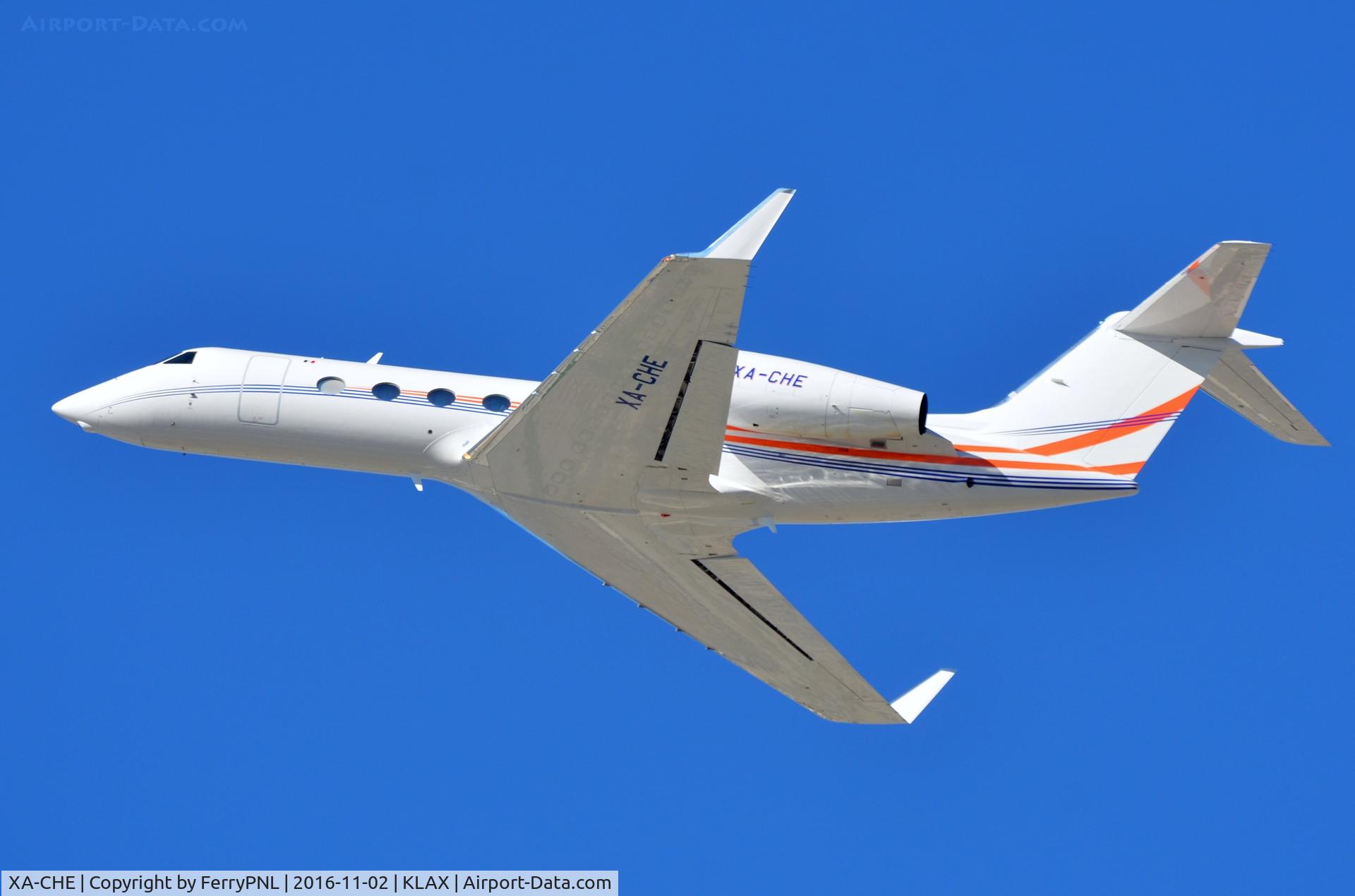 XA-CHE, 2010 Gulfstream Aerospace GIV-X (G450) C/N 4201, Mexican G4 departing LAX.