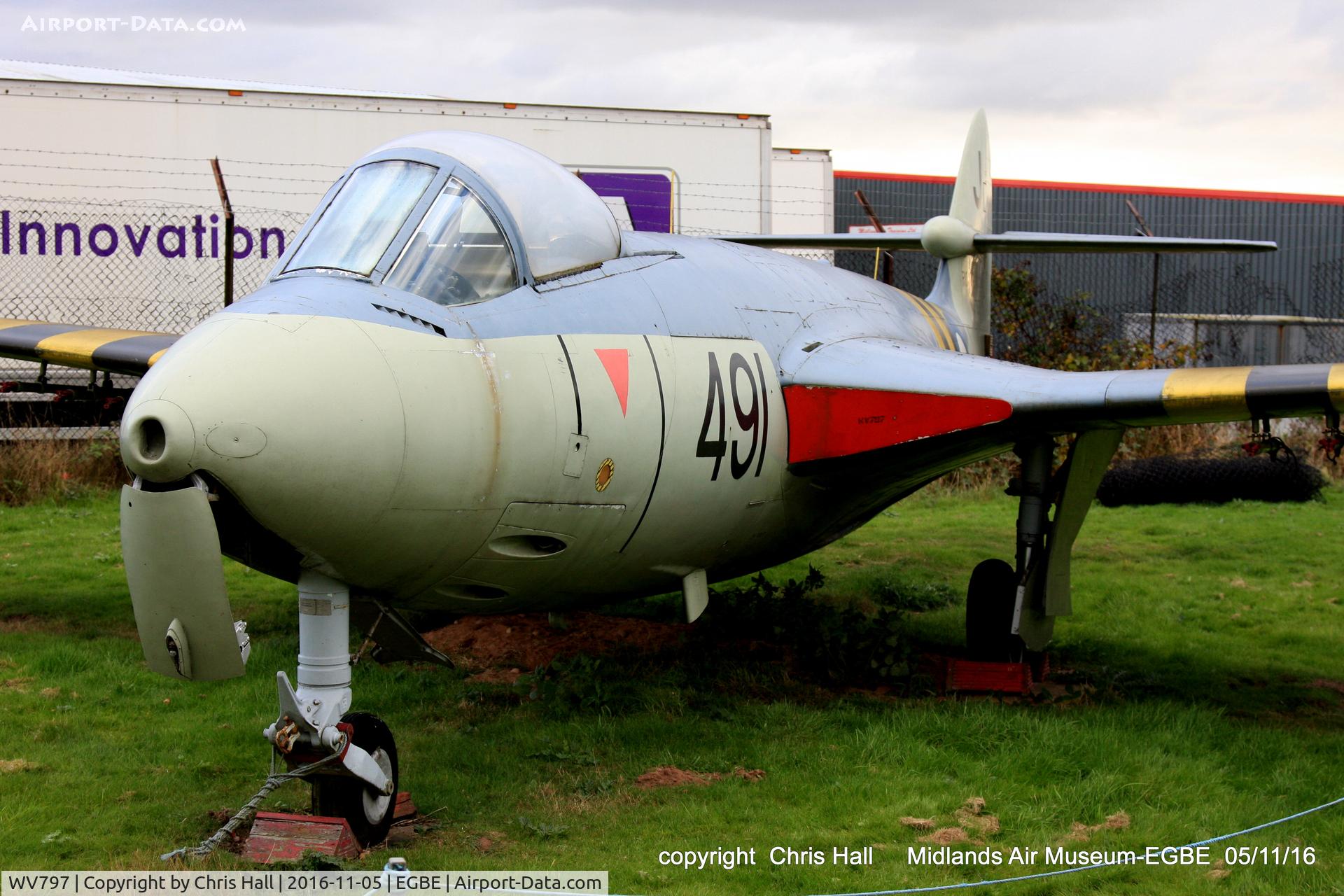 WV797, Hawker Sea Hawk FGA.6 C/N 6058, preserved at the Midland Air Museum